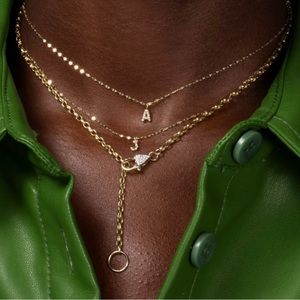 Stone and Strand diamond sparkle A initial choker necklace